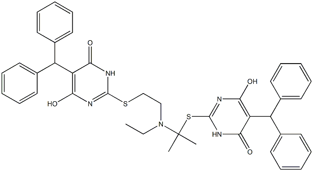 5-benzhydryl-2-[2-[2-[(5-benzhydryl-4-hydroxy-6-oxo-1H-pyrimidin-2-yl)sulfanyl]ethyl-propan-2-ylamino]ethylsulfanyl]-4-hydroxy-1H-pyrimidin-6-one Structure