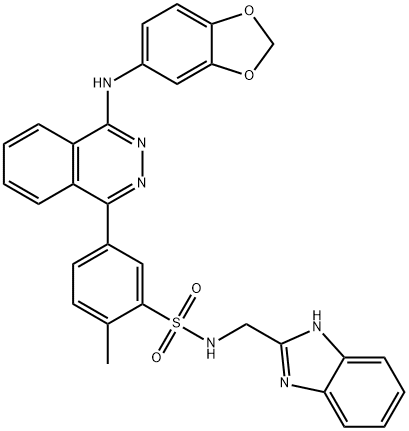 N-(1H-benzimidazol-2-ylmethyl)-5-[4-(1,3-benzodioxol-5-ylamino)phthalazin-1-yl]-2-methylbenzenesulfonamide|