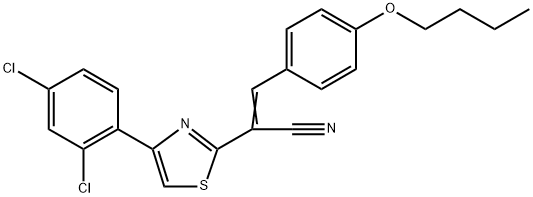 (E)-3-(4-butoxyphenyl)-2-[4-(2,4-dichlorophenyl)-1,3-thiazol-2-yl]prop-2-enenitrile 化学構造式