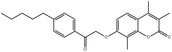 3,4,8-trimethyl-7-[2-oxo-2-(4-pentylphenyl)ethoxy]chromen-2-one Structure