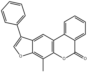 7-methyl-10-phenyl-[1]benzofuro[6,5-c]isochromen-5-one Struktur