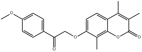 7-[2-(4-methoxyphenyl)-2-oxoethoxy]-3,4,8-trimethylchromen-2-one 化学構造式