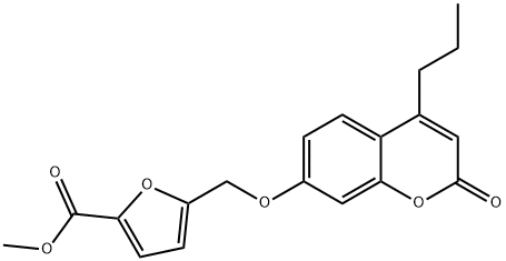 methyl 5-[(2-oxo-4-propylchromen-7-yl)oxymethyl]furan-2-carboxylate 化学構造式
