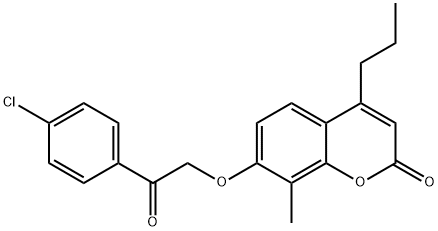 7-[2-(4-chlorophenyl)-2-oxoethoxy]-8-methyl-4-propylchromen-2-one Structure