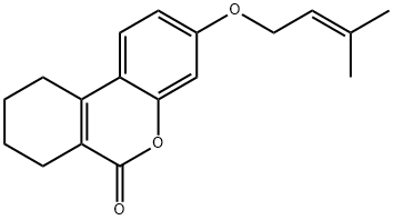 3-(3-methylbut-2-enoxy)-7,8,9,10-tetrahydrobenzo[c]chromen-6-one 化学構造式
