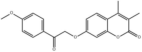 7-[2-(4-methoxyphenyl)-2-oxoethoxy]-3,4-dimethylchromen-2-one Structure