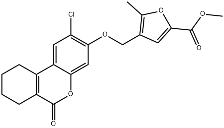 methyl 4-[(2-chloro-6-oxo-7,8,9,10-tetrahydrobenzo[c]chromen-3-yl)oxymethyl]-5-methylfuran-2-carboxylate Structure