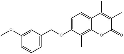 7-[(3-methoxyphenyl)methoxy]-3,4,8-trimethylchromen-2-one Struktur