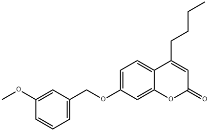 4-butyl-7-[(3-methoxyphenyl)methoxy]chromen-2-one 结构式
