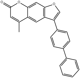 5-methyl-3-(4-phenylphenyl)furo[3,2-g]chromen-7-one Structure