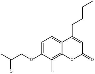 4-butyl-8-methyl-7-(2-oxopropoxy)chromen-2-one Struktur