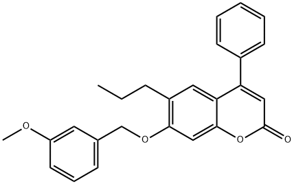 7-[(3-methoxyphenyl)methoxy]-4-phenyl-6-propylchromen-2-one Structure