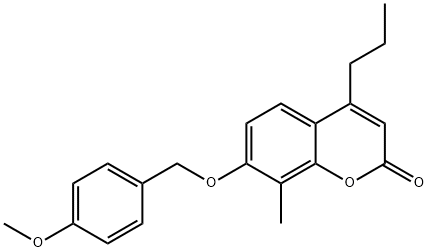 7-[(4-methoxyphenyl)methoxy]-8-methyl-4-propylchromen-2-one Struktur