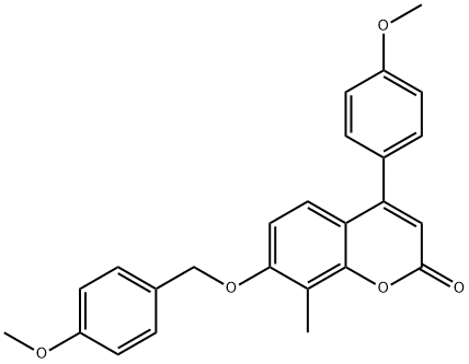 4-(4-methoxyphenyl)-7-[(4-methoxyphenyl)methoxy]-8-methylchromen-2-one,374766-84-4,结构式