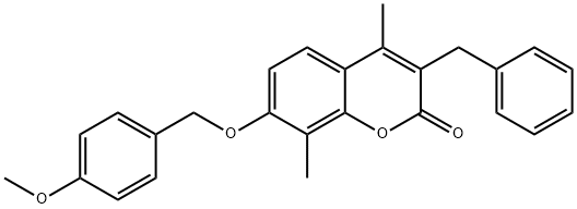 3-benzyl-7-[(4-methoxyphenyl)methoxy]-4,8-dimethylchromen-2-one Structure
