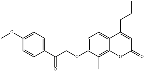 7-[2-(4-methoxyphenyl)-2-oxoethoxy]-8-methyl-4-propylchromen-2-one Structure
