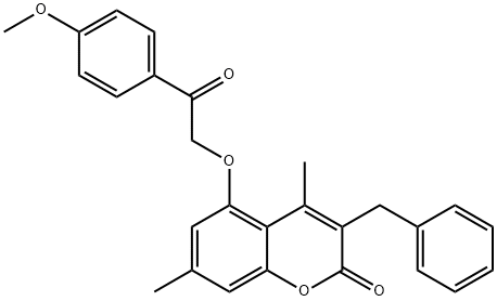 3-benzyl-5-[2-(4-methoxyphenyl)-2-oxoethoxy]-4,7-dimethylchromen-2-one,374767-86-9,结构式