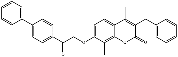 3-benzyl-4,8-dimethyl-7-[2-oxo-2-(4-phenylphenyl)ethoxy]chromen-2-one,374770-45-3,结构式