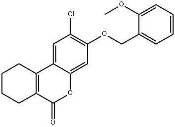 2-chloro-3-[(2-methoxyphenyl)methoxy]-7,8,9,10-tetrahydrobenzo[c]chromen-6-one Struktur