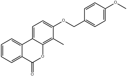 3-[(4-methoxyphenyl)methoxy]-4-methylbenzo[c]chromen-6-one Struktur