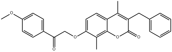 3-benzyl-7-[2-(4-methoxyphenyl)-2-oxoethoxy]-4,8-dimethylchromen-2-one Structure