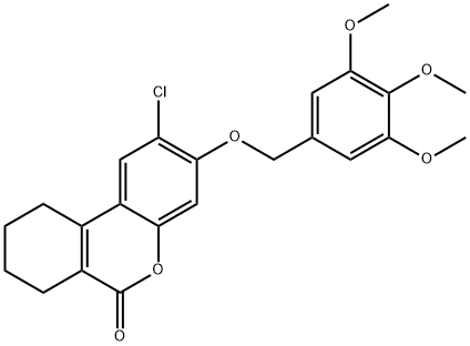 2-chloro-3-[(3,4,5-trimethoxyphenyl)methoxy]-7,8,9,10-tetrahydrobenzo[c]chromen-6-one Structure