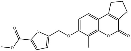 methyl 5-[(6-methyl-4-oxo-2,3-dihydro-1H-cyclopenta[c]chromen-7-yl)oxymethyl]furan-2-carboxylate Structure