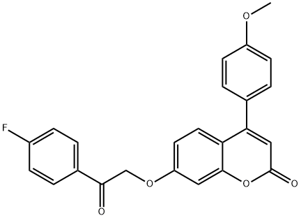 7-[2-(4-fluorophenyl)-2-oxoethoxy]-4-(4-methoxyphenyl)chromen-2-one 结构式