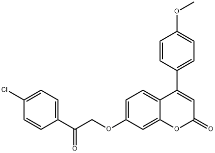 7-[2-(4-chlorophenyl)-2-oxoethoxy]-4-(4-methoxyphenyl)chromen-2-one Struktur