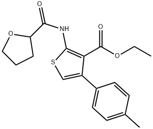 ethyl 4-(4-methylphenyl)-2-(oxolane-2-carbonylamino)thiophene-3-carboxylate Struktur