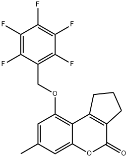 7-methyl-9-[(2,3,4,5,6-pentafluorophenyl)methoxy]-2,3-dihydro-1H-cyclopenta[c]chromen-4-one,380322-55-4,结构式