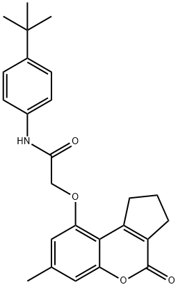 N-(4-tert-butylphenyl)-2-[(7-methyl-4-oxo-2,3-dihydro-1H-cyclopenta[c]chromen-9-yl)oxy]acetamide Struktur