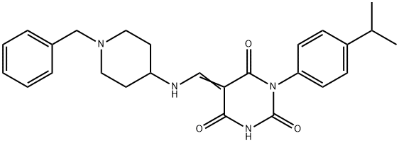 (5Z)-5-[[(1-benzylpiperidin-4-yl)amino]methylidene]-1-(4-propan-2-ylphenyl)-1,3-diazinane-2,4,6-trione|