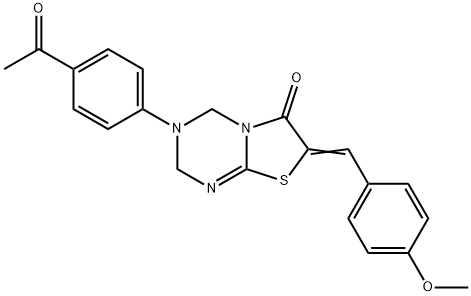 (7E)-3-(4-acetylphenyl)-7-[(4-methoxyphenyl)methylidene]-2,4-dihydro-[1,3]thiazolo[3,2-a][1,3,5]triazin-6-one Structure