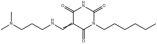 (5Z)-5-[[3-(dimethylamino)propylamino]methylidene]-1-hexyl-1,3-diazinane-2,4,6-trione|