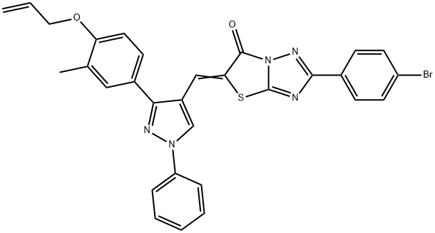 (5Z)-2-(4-bromophenyl)-5-[[3-(3-methyl-4-prop-2-enoxyphenyl)-1-phenylpyrazol-4-yl]methylidene]-[1,3]thiazolo[3,2-b][1,2,4]triazol-6-one|