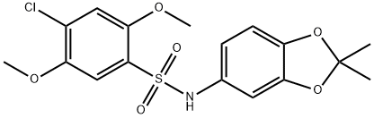 4-chloro-N-(2,2-dimethyl-1,3-benzodioxol-5-yl)-2,5-dimethoxybenzenesulfonamide Struktur