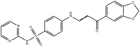 4-[[(E)-3-(1,3-benzodioxol-5-yl)-3-oxoprop-1-enyl]amino]-N-pyrimidin-2-ylbenzenesulfonamide|