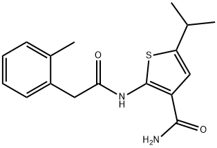 2-[[2-(2-methylphenyl)acetyl]amino]-5-propan-2-ylthiophene-3-carboxamide Structure