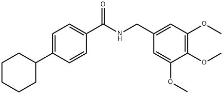 4-cyclohexyl-N-[(3,4,5-trimethoxyphenyl)methyl]benzamide Structure