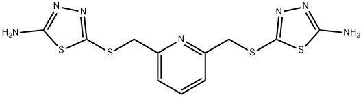 5-[[6-[(5-amino-1,3,4-thiadiazol-2-yl)sulfanylmethyl]pyridin-2-yl]methylsulfanyl]-1,3,4-thiadiazol-2-amine Structure