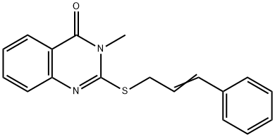 3-methyl-2-[(E)-3-phenylprop-2-enyl]sulfanylquinazolin-4-one 结构式