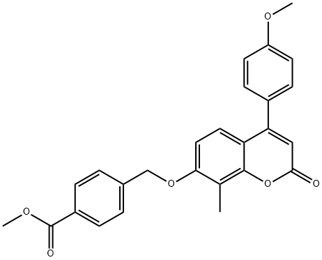 methyl 4-[[4-(4-methoxyphenyl)-8-methyl-2-oxochromen-7-yl]oxymethyl]benzoate Structure