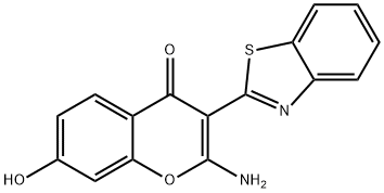 2-amino-3-(1,3-benzothiazol-2-yl)-7-hydroxychromen-4-one 结构式