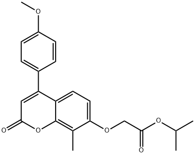 propan-2-yl 2-[4-(4-methoxyphenyl)-8-methyl-2-oxochromen-7-yl]oxyacetate Structure