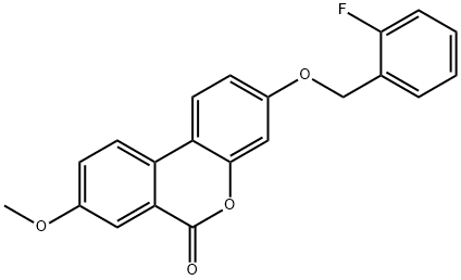 3-[(2-fluorophenyl)methoxy]-8-methoxybenzo[c]chromen-6-one Structure