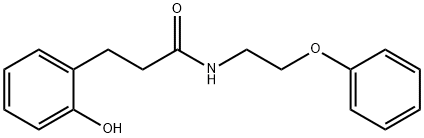 3-(2-hydroxyphenyl)-N-(2-phenoxyethyl)propanamide 化学構造式