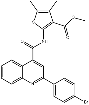 methyl 2-[[2-(4-bromophenyl)quinoline-4-carbonyl]amino]-4,5-dimethylthiophene-3-carboxylate Structure