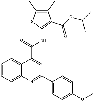 propan-2-yl 2-[[2-(4-methoxyphenyl)quinoline-4-carbonyl]amino]-4,5-dimethylthiophene-3-carboxylate Structure