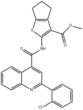 methyl 2-[[2-(2-chlorophenyl)quinoline-4-carbonyl]amino]-5,6-dihydro-4H-cyclopenta[b]thiophene-3-carboxylate Structure